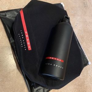 Prada bag + bottle